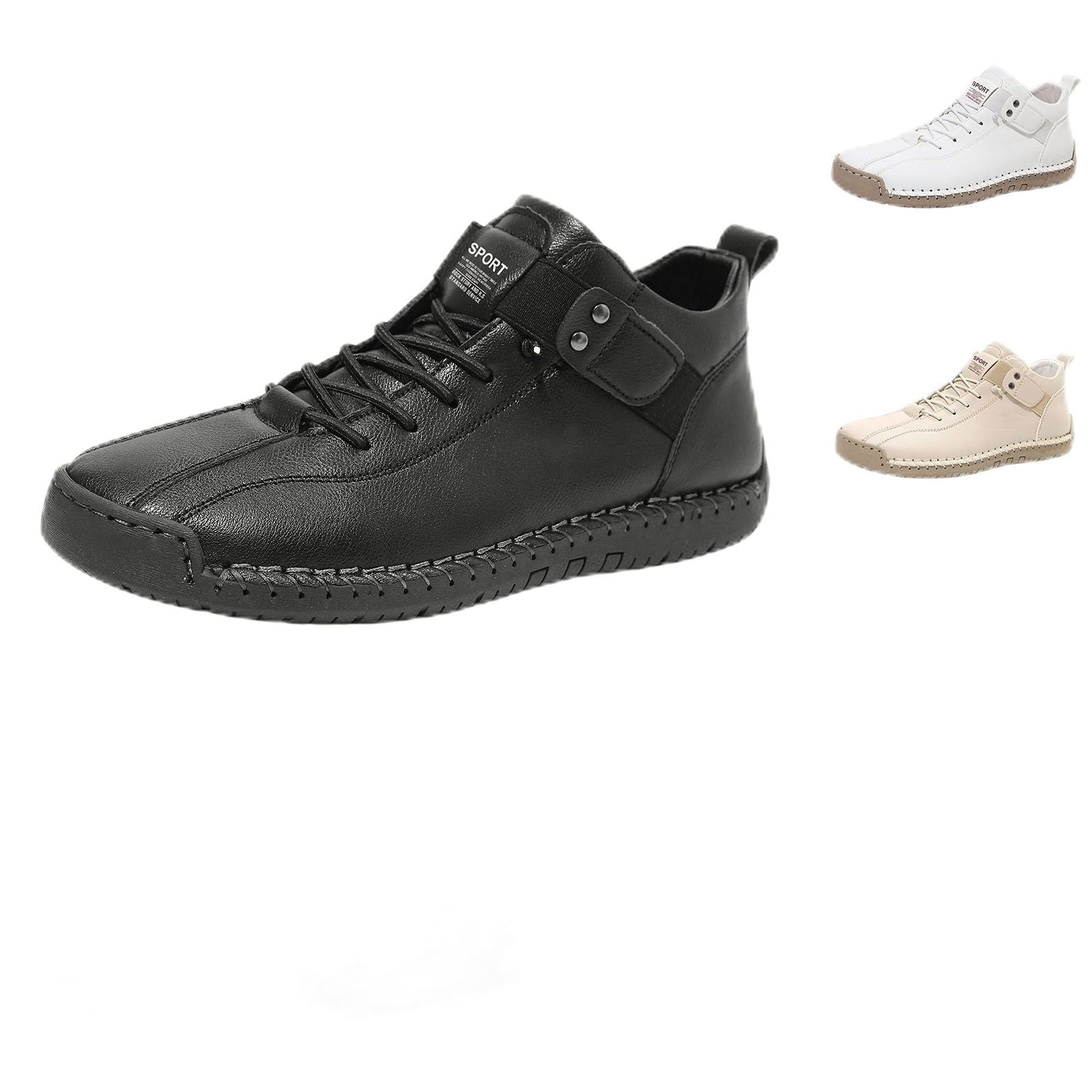 Zapatos ortopédicos mujer ancho H, zapatillas de cuero de talla grande
