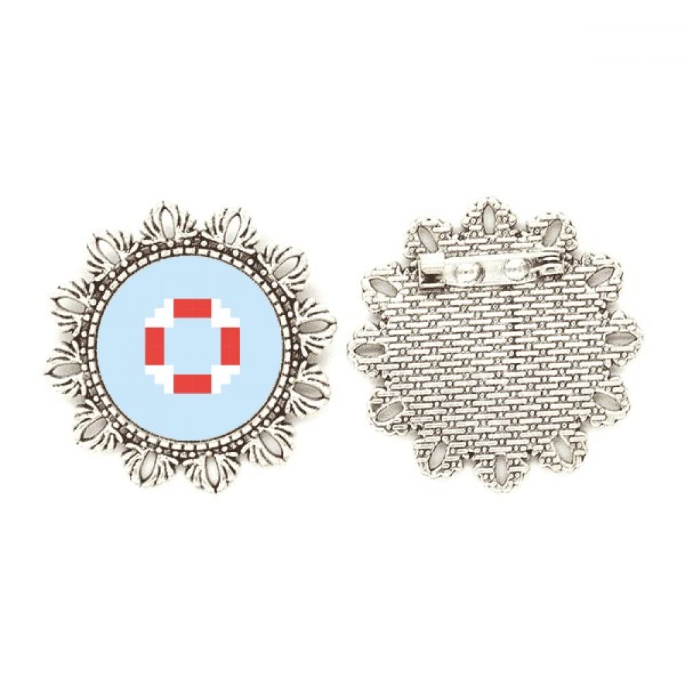 Broche de plata con flor Summer Sail Life Pixel mediano para ropa 4