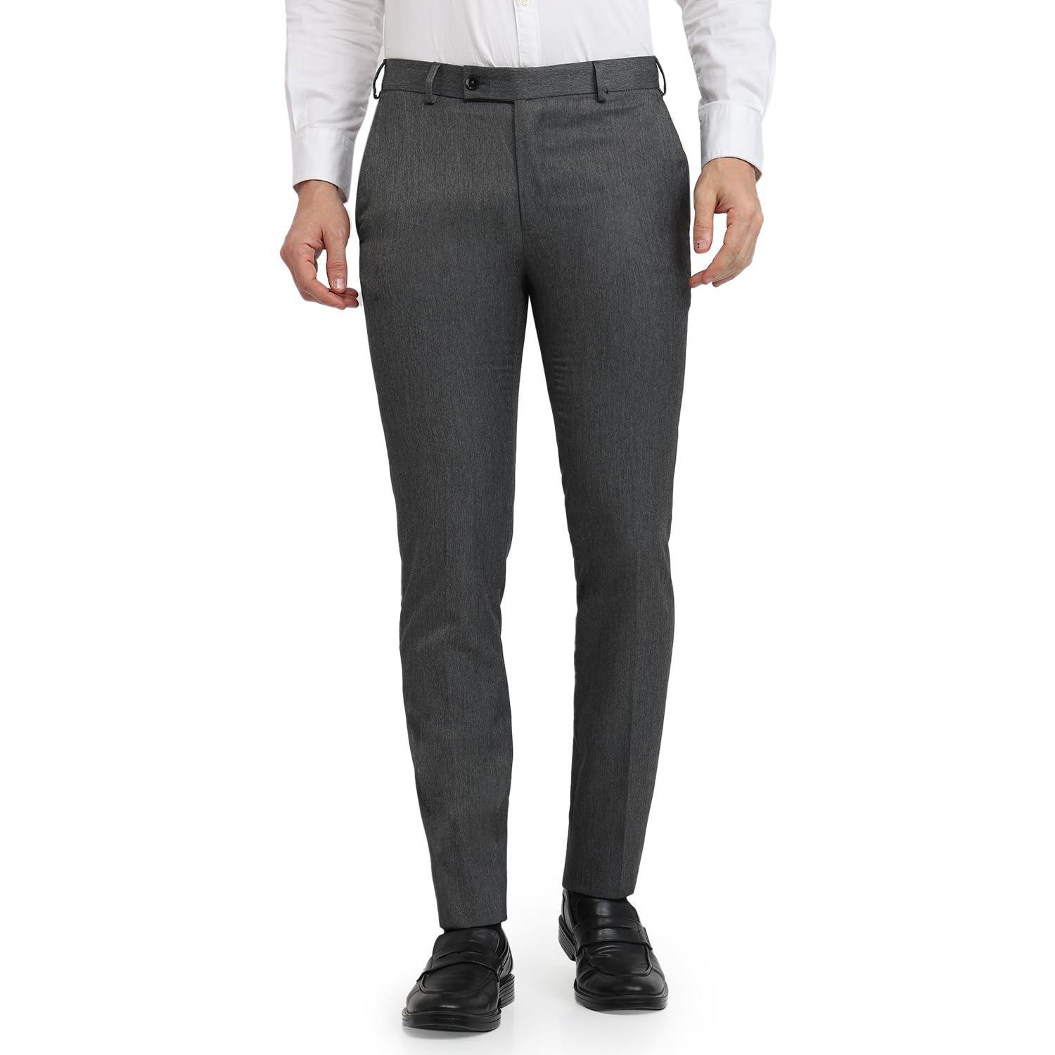 raymond Men Slim Fit Solid Pattern Poly Viscose Blend Flat Front Formal Trouser-picture-24