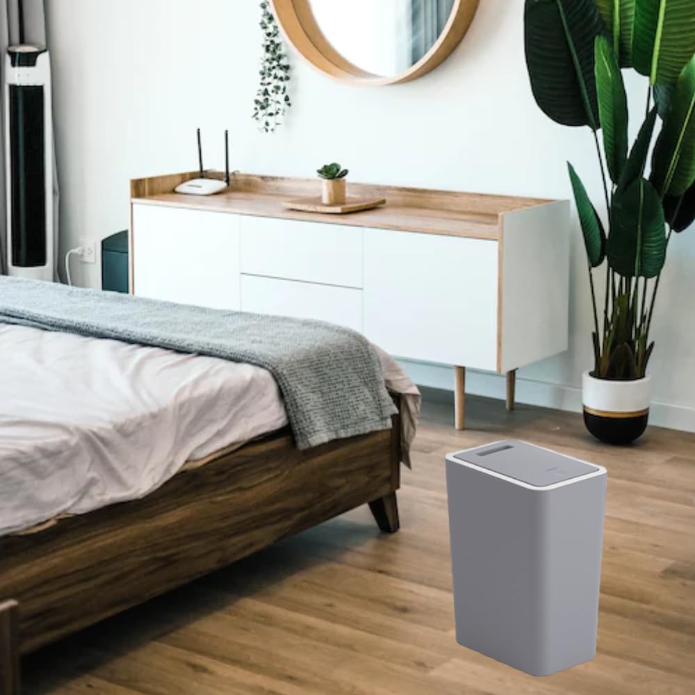 Sightday Kosz na śmieci 9 l, wąski kosz na śmieci z pokrywką, bezzapachowa pokrywa pop-up, materiał PP do łazienki, kuchni, biura, salonu, sypialni, WC