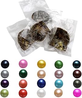 36PCS Natural Freshwater Pearl Oyster with Freshwater Pearl Pregnancy Ball Necklace, Inside with 7-8mm of Love Wish