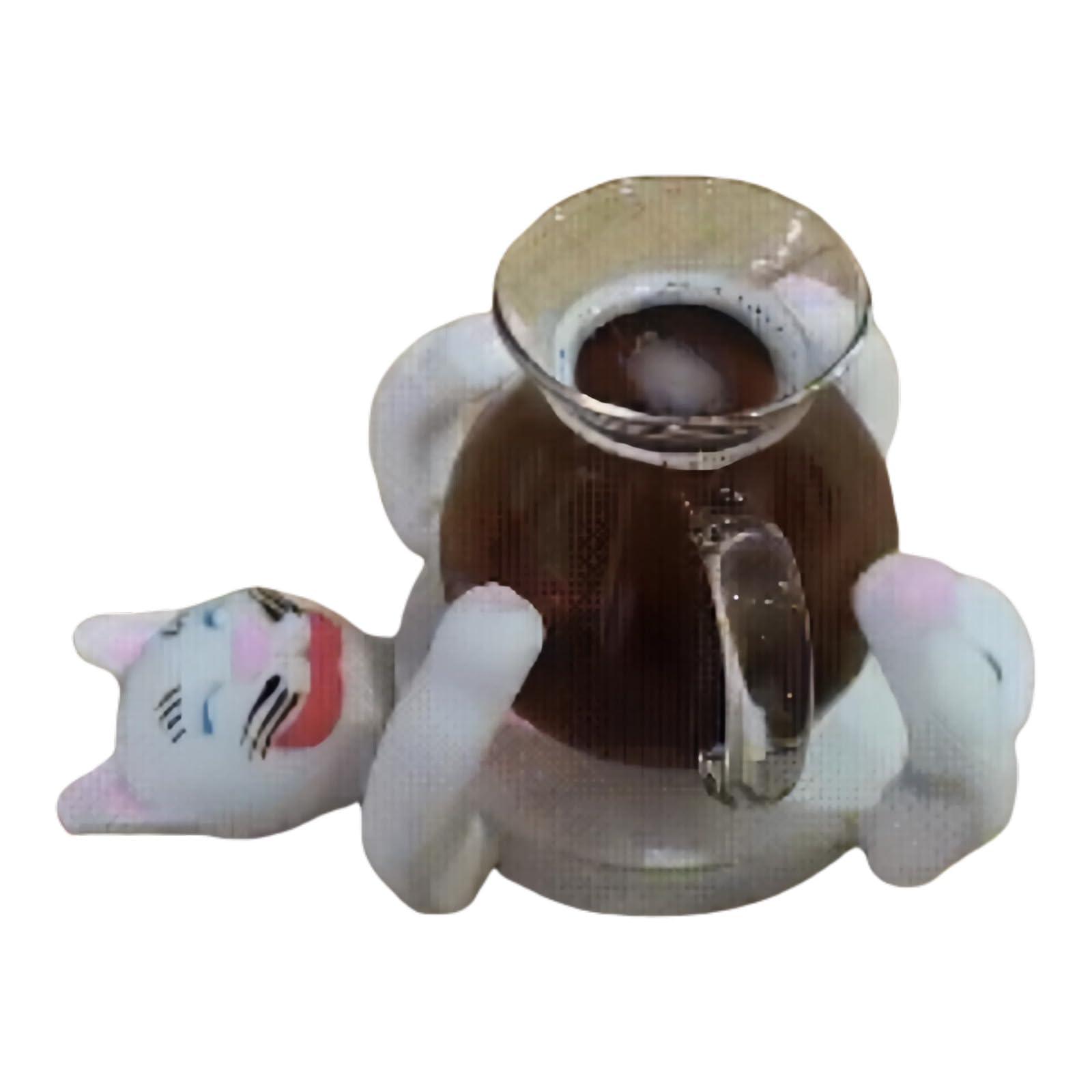 hogtnd Lovely Cat Coasters, Drink Holder, Desk Decoration, Funny Heat Insulating Table Coasters for Coffee and Milk Cup, Non-Slip Drink Holder
