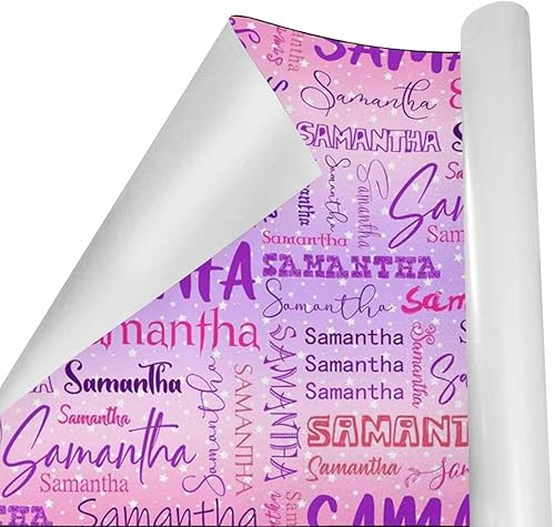 Miniatura 3 de casecoco Rollos de papel de regalo con nombre personalizado para niñas y niños, envoltura de regalo de Navidad personalizada para niños, mujeres y