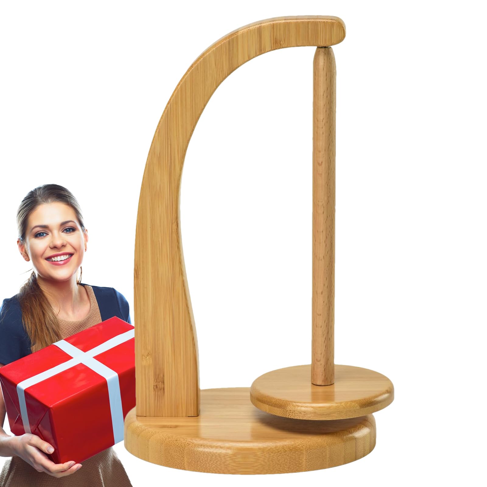 Dérouleur Laine Bois Magnétique Rotatif - Support Bobine Avec Seau Et Support Téléphone