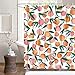 Lifeel Peach Shower Curtain, Allover Fruits Cute Bright Colorful Design Waterproof Fabric Bathroom Curtains Set with 12 Hooks, Peachy Pink 72×72 inch