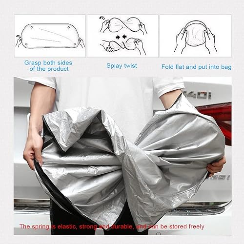 Miniatura 6 de Parasol para parabrisas de automóvil con bolsa de almacenamiento, parasol para parabrisas de bandera estadounidense, parasol plegable para la