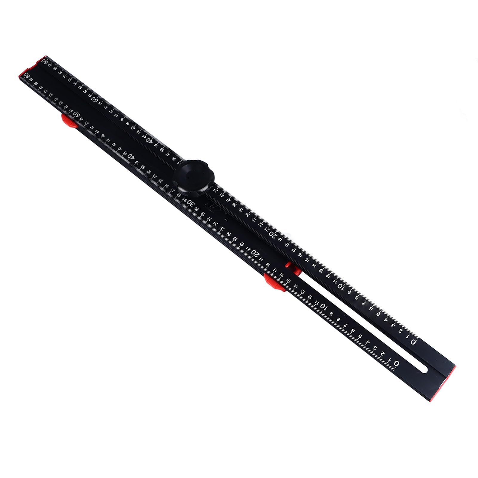 Outil de Mesure Carré en T Réglable pour Disposition 2 en 1 Règle d'Angle en Alliage d'Aluminium Charpentier 60 cm Noir