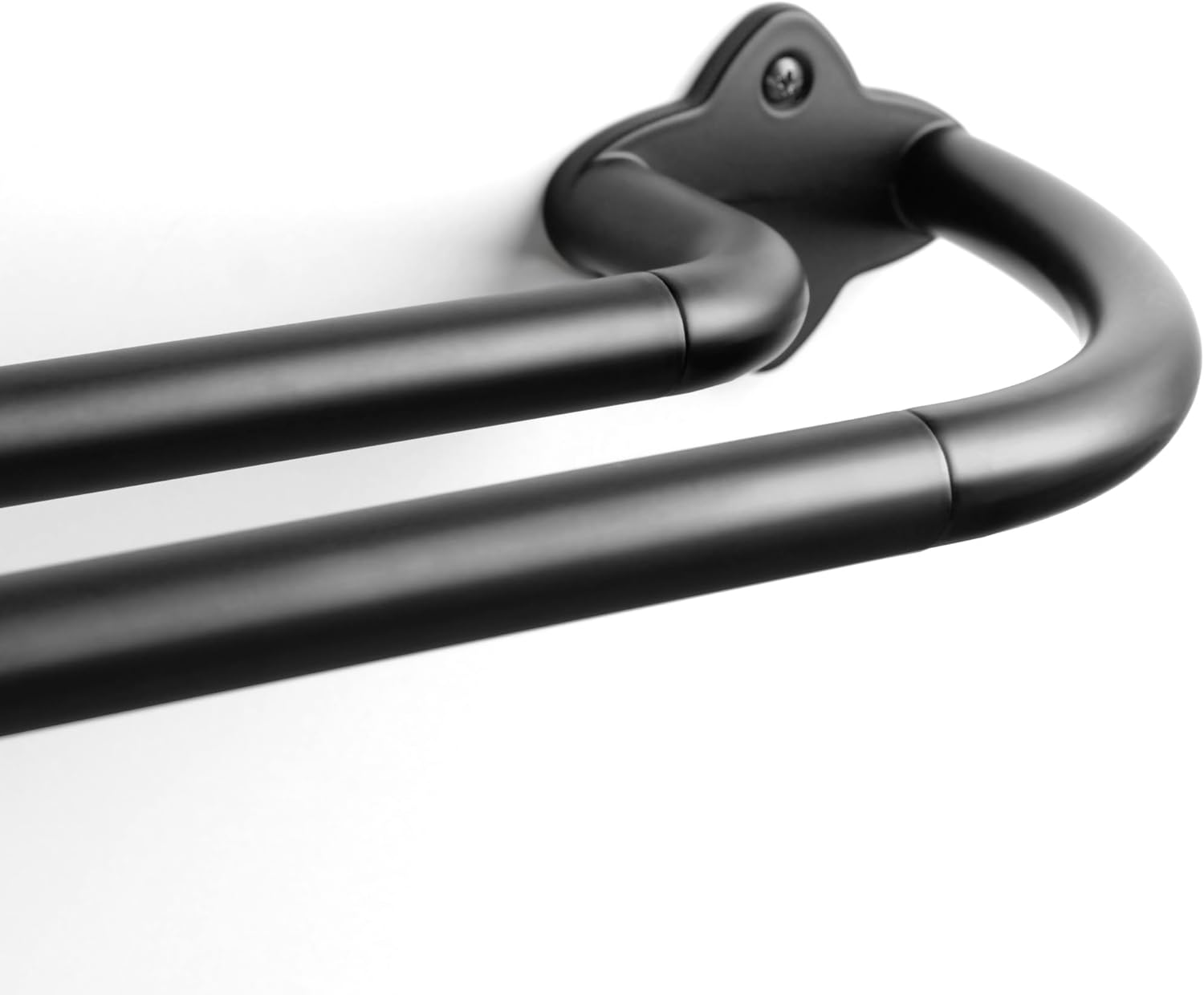 Double Curtain Rod Set, Wrap Around Blackout Drapery Rod for Room Darkening Panels, 48 to 88 Inches, Black 48-88" Black