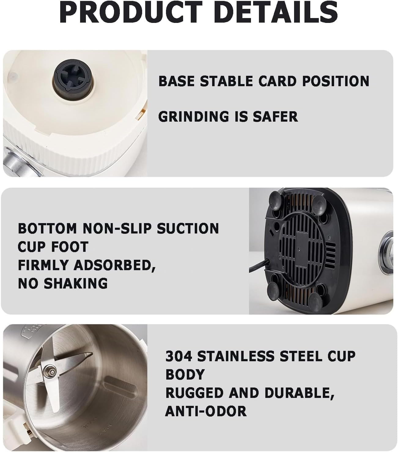 Molinillo de Café Eléctrico Grano 500 W con Molienda en Seco y Húmedo 26000 R/min Ajuste Libre 4 Niveles Molinillos Especias Gran Capacidad 800 G Para Granos Pimienta green