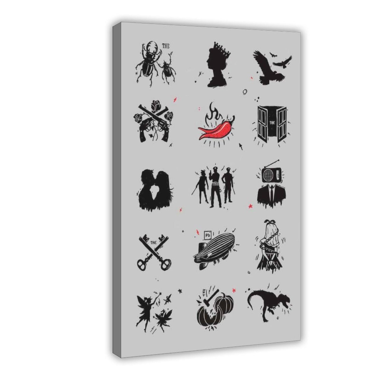 Rock Bands, poster su tela Old School Poster Wall Art Decor Print Picture Paintings per soggiorno camera da letto decorazione telaio: 50,8 cm L x 76,2 cm W