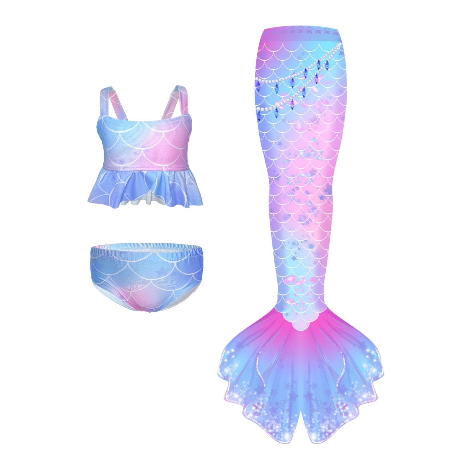 2026 Girls Cute Classy Tail Blanket Set Fish Scale Pattern Snuggle Blanket for Girls Planet Sparkle Suit Swimming Glittery Clothing Ideal For Pool And Sea Sets