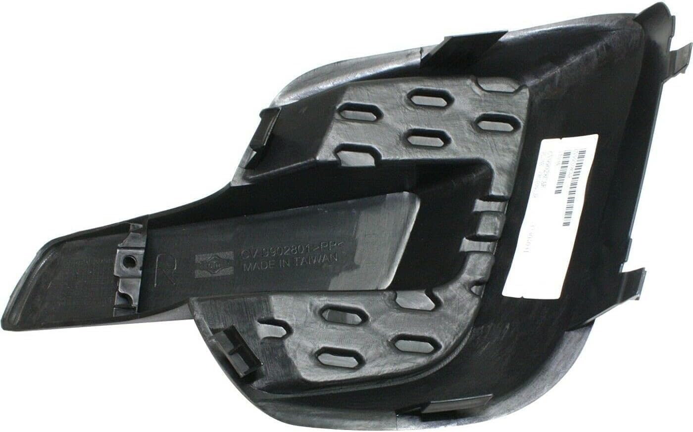 DAT AUTO PARTS Front Right Passenger Side Bumper Fog Light Hole Cover Trim Molding Replacement For 2010-2015 Chevrolet Equinox LS & LT Without Fog Lights Black Textured Plastic GM1039128 25798750