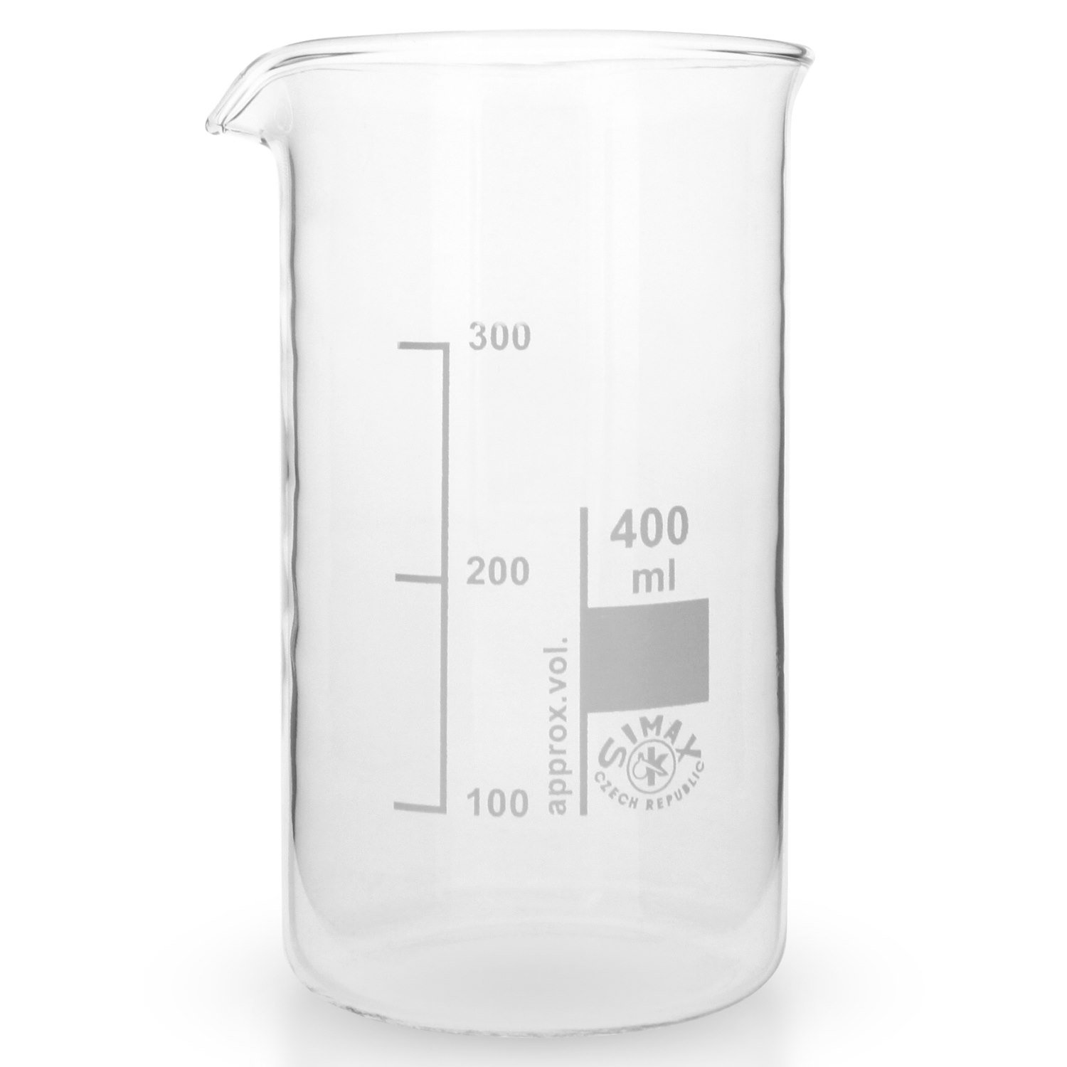10x Becherglas 400ml aus hitzefestem Borosilikatglas, Hohe Form