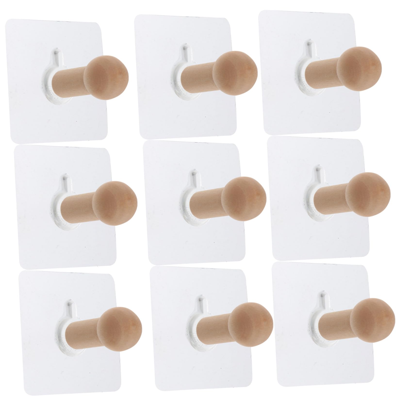 NUOBESTY 3 Series Sin Gancho Pegajoso Ganchos Autoadhesivos No Hay Ganchos Traza Ganchos Para Sombreros Ganchos Para Colgar Abrigos Ganchos Adhesivos Madera Maciza 10 Piezas X 3