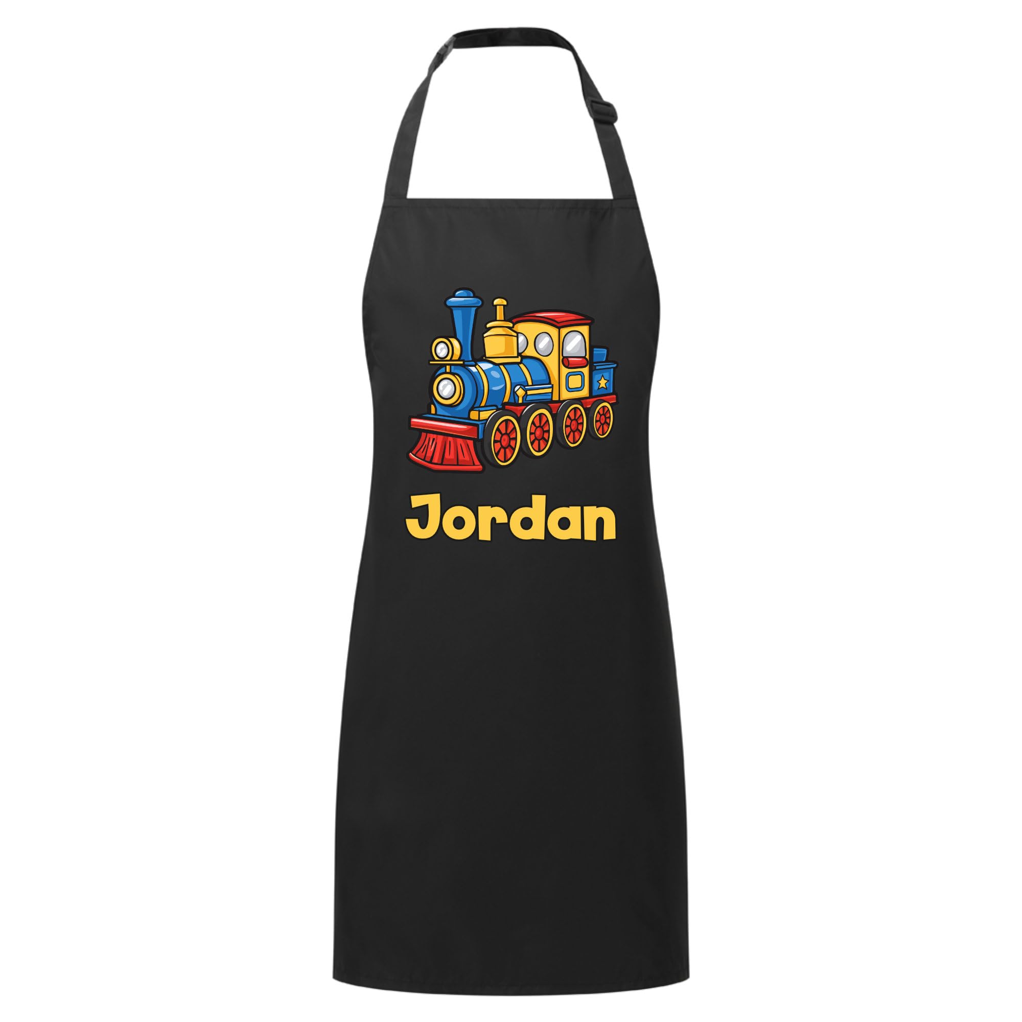 PIXPRINT Personalised Any Name Train Waterproof Kids Apron. Craft, Bake, Cook. Boy, Girl, Unisex. Gift