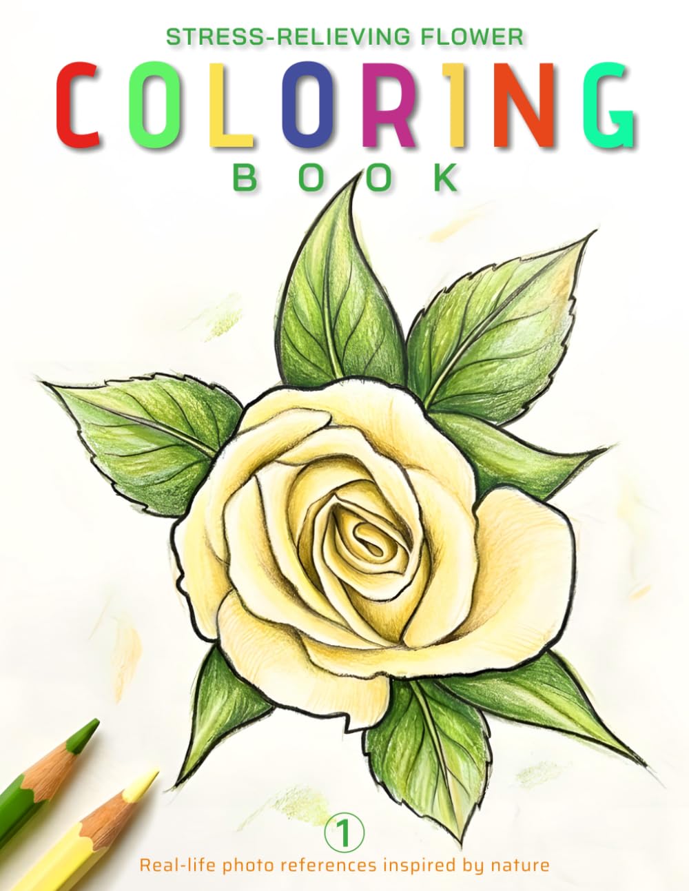 STRESS-RELIEVING FLOWER COLORING BOOK