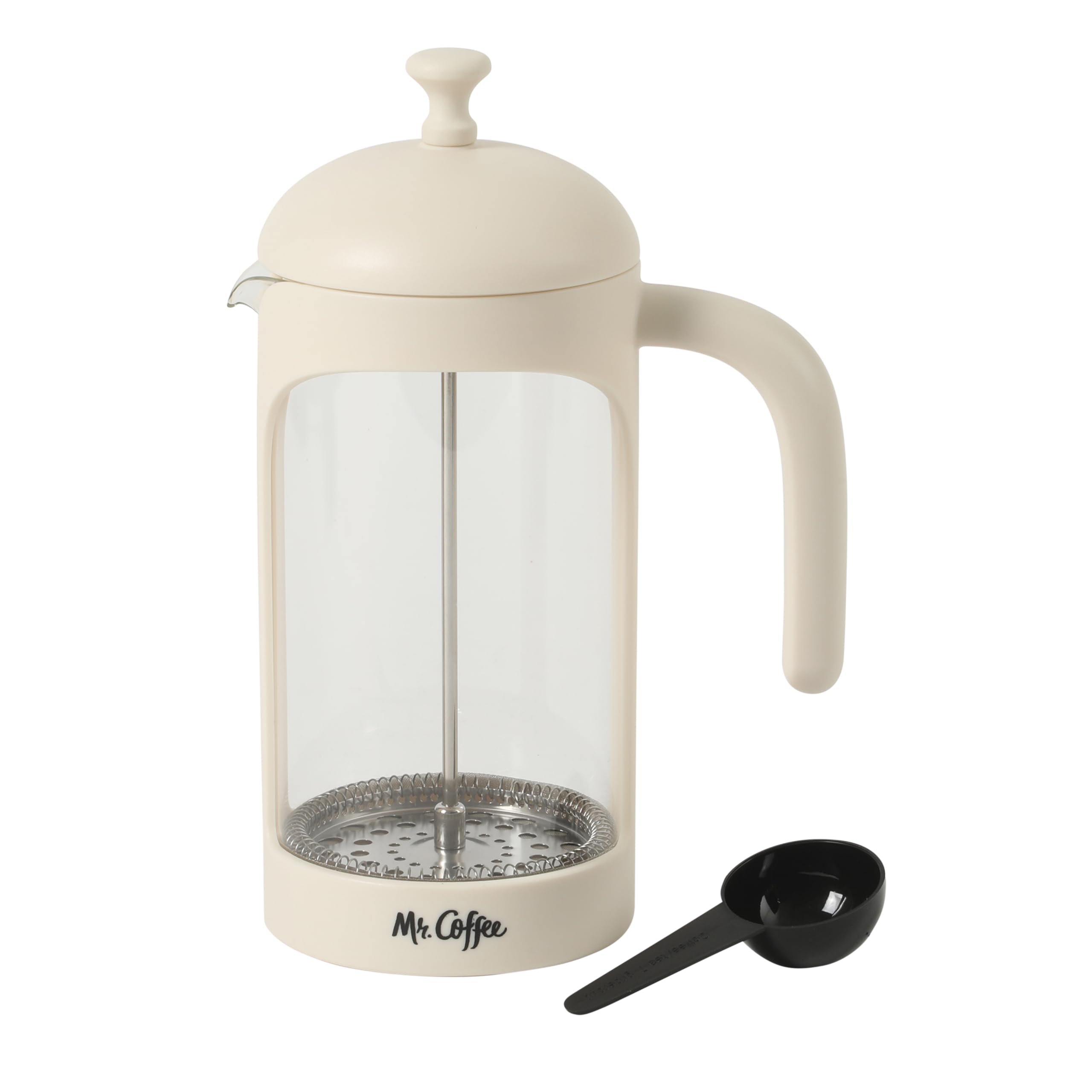 Mr Coffee Retro Brew French Press Coffee Maker 31-Ounce Glass Carafe with High Heat Resistant Durable Borasilicate Glass