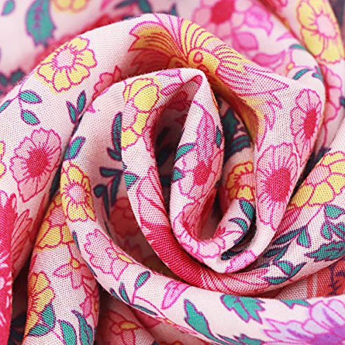 R.Vivimos Womens Long Sleeve Floral Casual Print Cotton Mini Tunic Dress (Medium, LightPink)