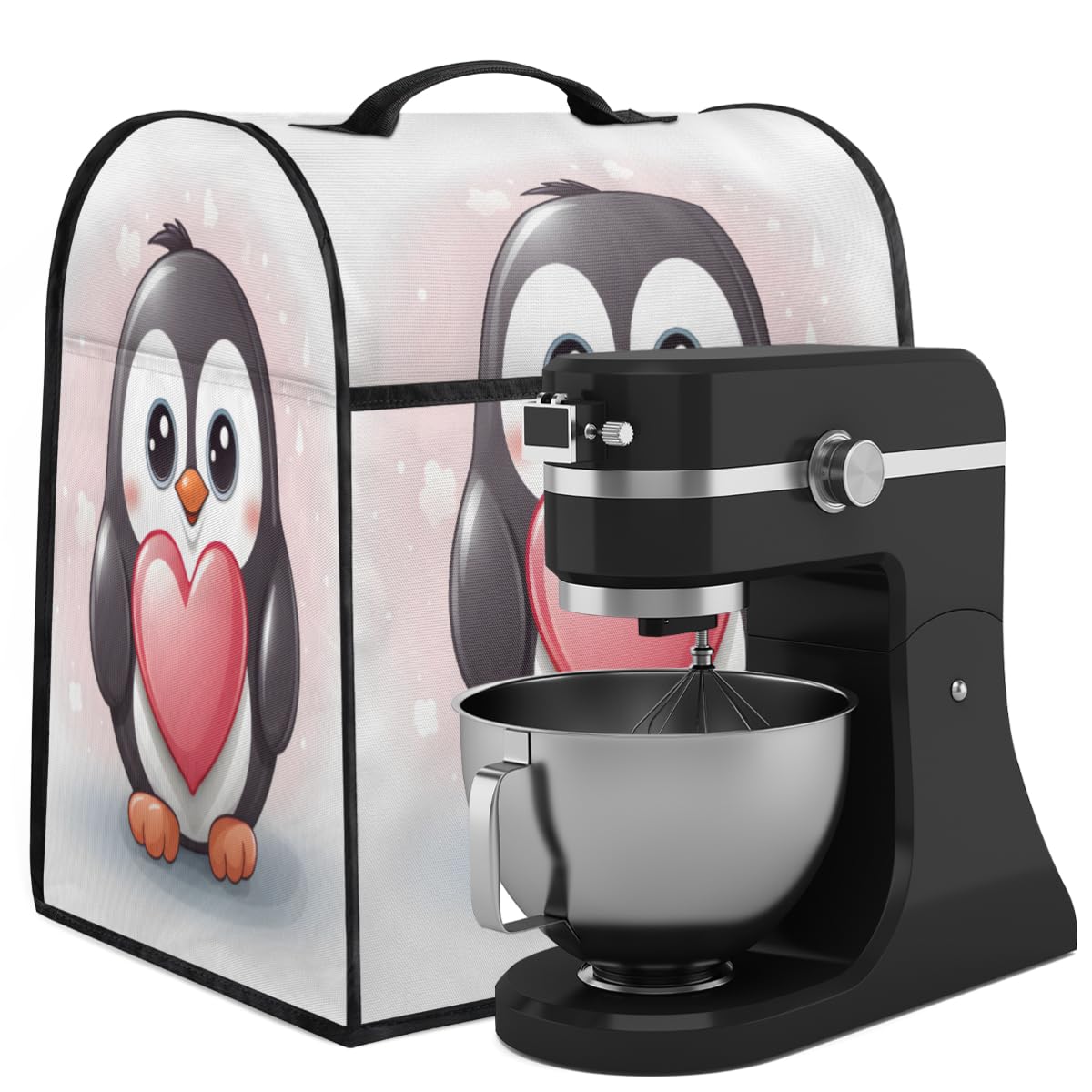 Coffee Maker Cover Cute Childish Penguin Kitchen Appliance Covers Small Appliance Covers Blender Cover Juicer Cover Dust Covers for Kitchen Appliances with Top Handle and Pockets,Washable,C76