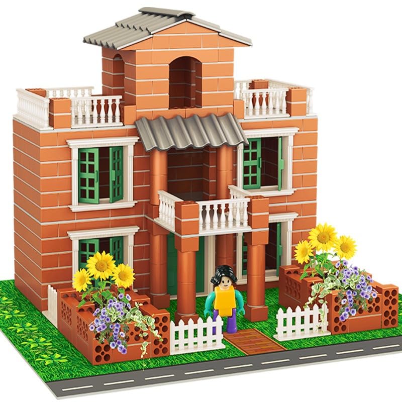 B&K Mini Real House Building Kit STEM Learning Toys Educational Brick Construction Engineering Set 318 pcs Displayable House Model Gift for Kids and Adult