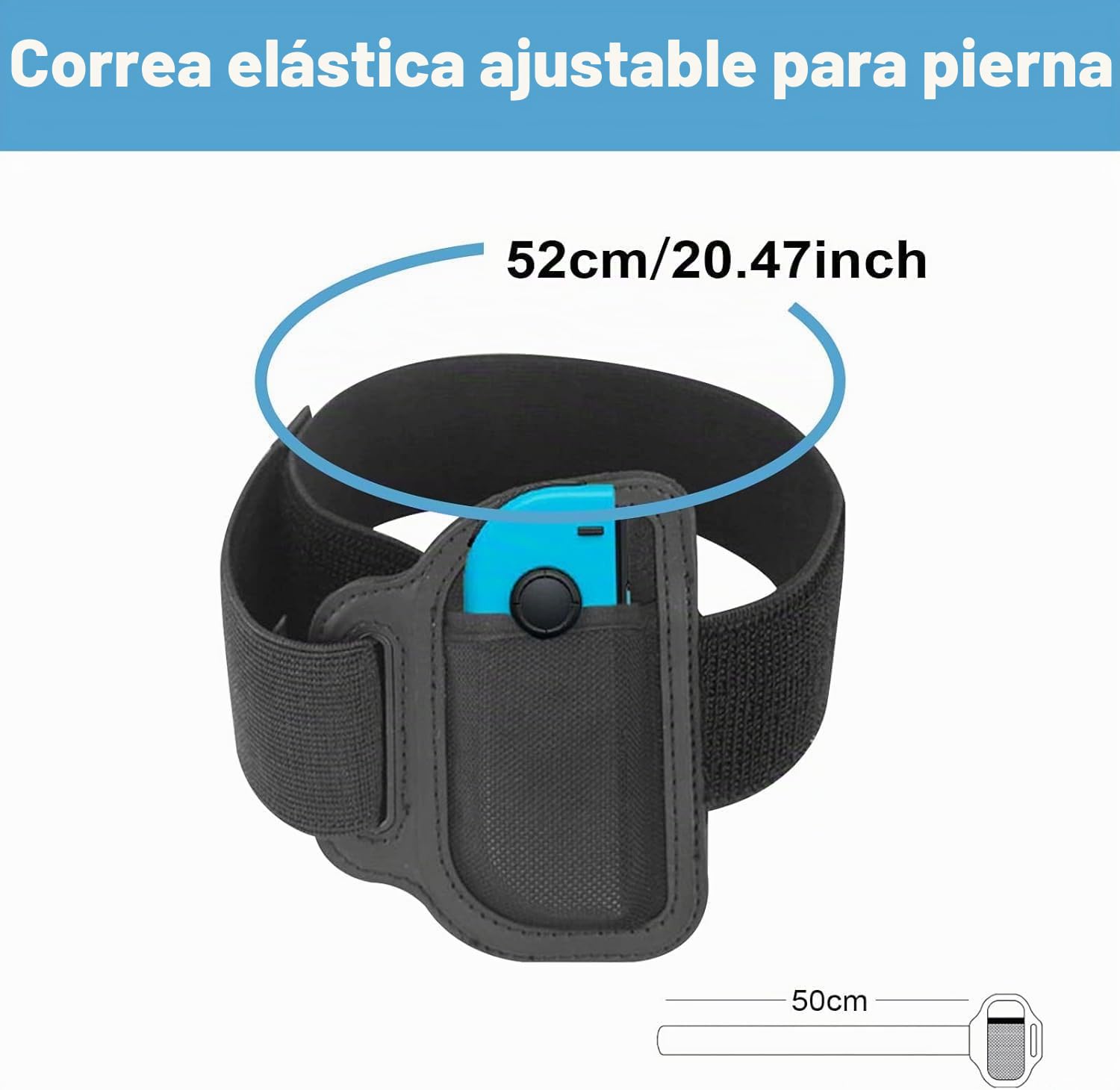 JoyHood Correa para Pierna para Controladores Switch/Switch OLED Joy-con, Accesorios de Juego para Switch Sports Play Soccer/Ring Fit Adventure, Correas Elásticas Ajustables para Piernas Switch