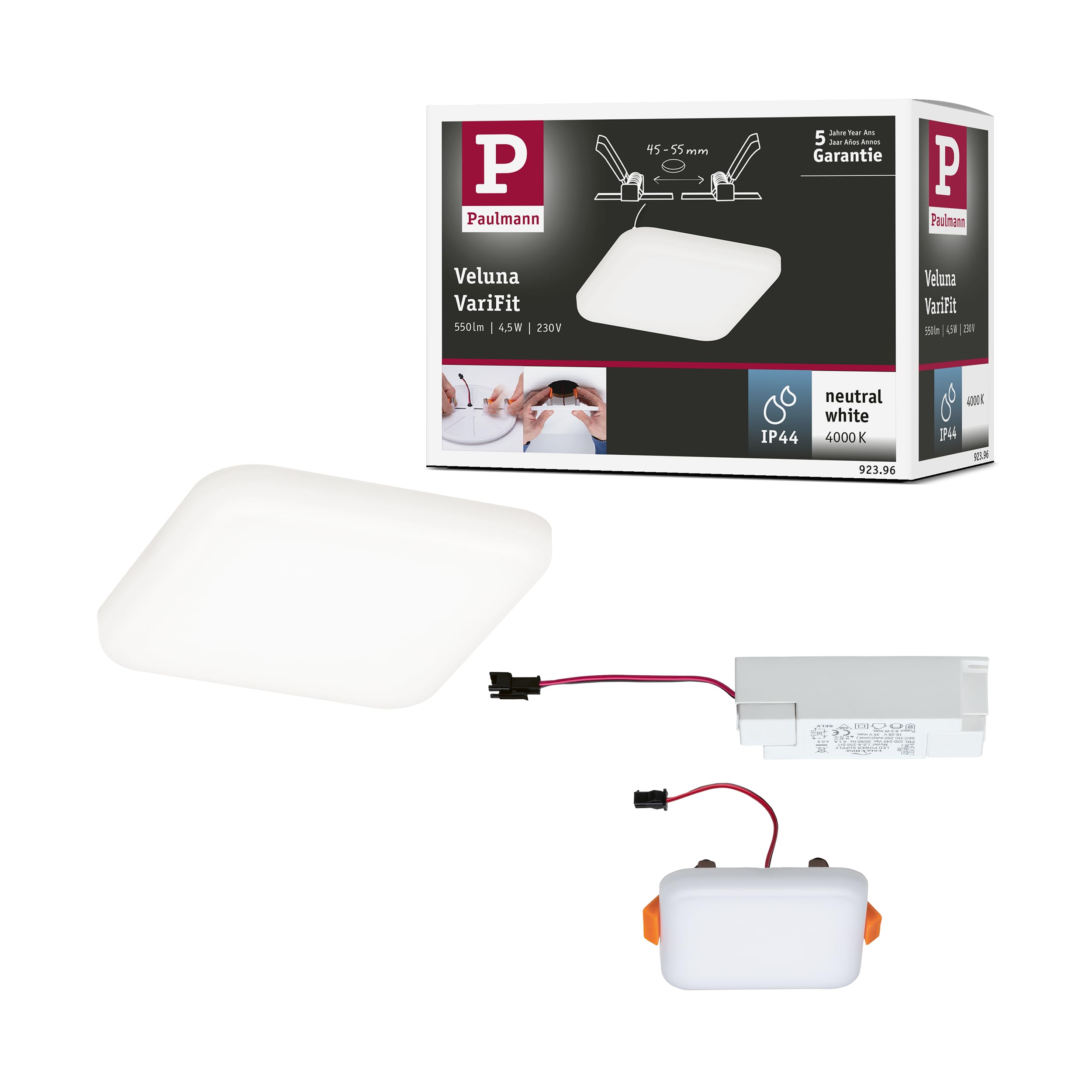 Paulmann Veluna Led Downlight 4,000 K 7.5 X 7.5