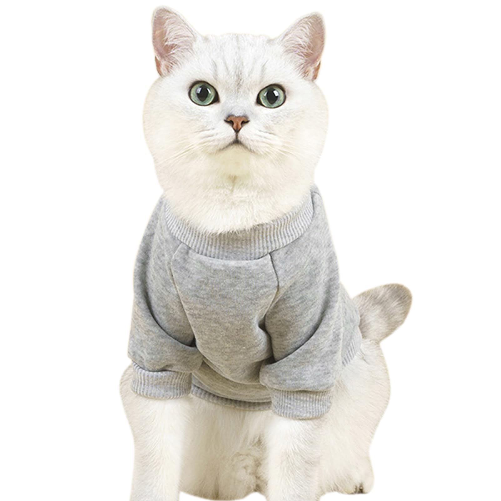Suéter para cachorros para perros pequeños, ropa cálida de invierno para gatos, sudadera de punto para perros y gatitos, gris, talla S