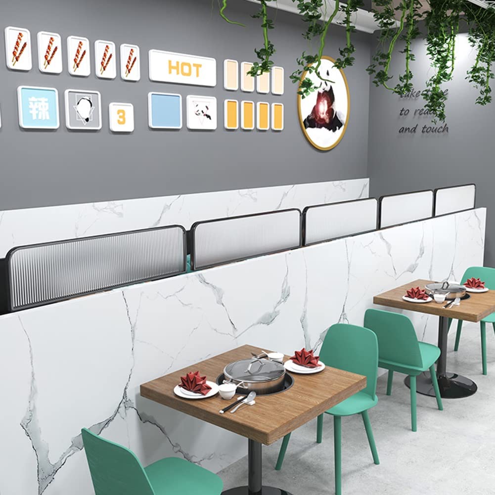 Pannello divisorio con struttura in metallo e vetro temperato, per ufficio, ristorante, hotel, elegante design dorato (1,3 m x 30 cm)