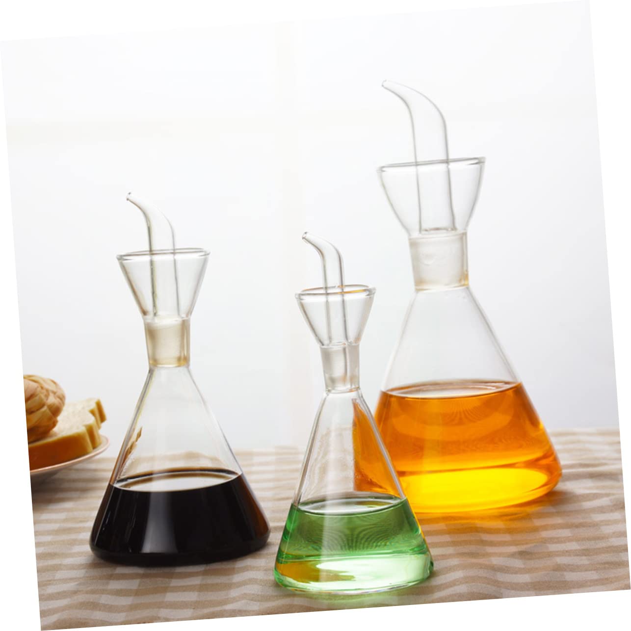Dispenser Per Olio in Bottiglia Di Vetro Con Beccuccio Antigoccia Per Versare Olio D'oliva e Condimenti Senza Aloni