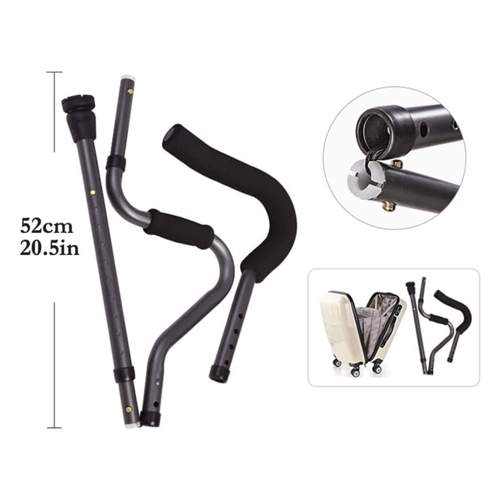PAASHE Bastones para Caminar, Bastones para Adultos, bastón para Caminar de Altura Ajustable para Caminar, Bastones Plegables de Aluminio para Axilas