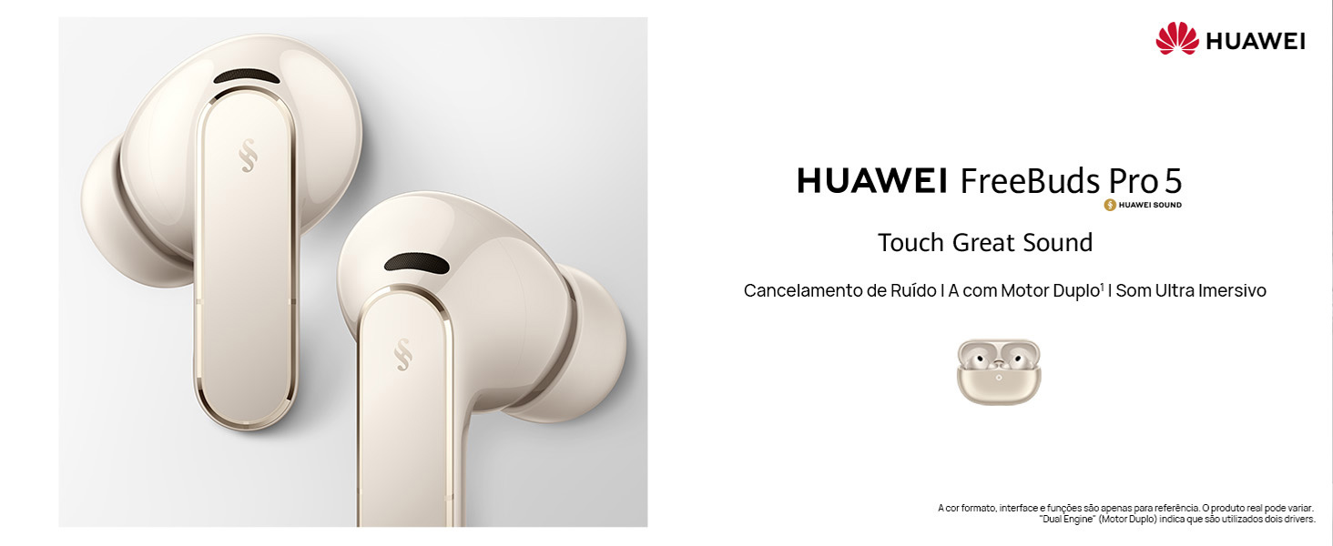 Fone de Ouvido Sem Fio, HUAWEI FreeBuds Pro 5, Cancelamento de