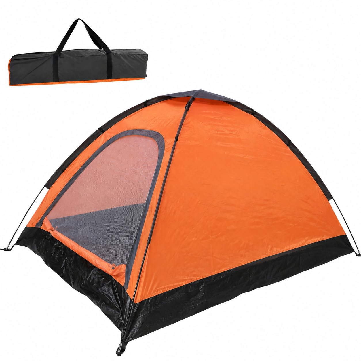 2 Man Pop Up Dome Tent Waterproof Camping Tent with Carry Bag, Instant Pop Up Shelter, 1500mm Hydrostatic Head, Lightweight Festival Hiking Fishing Tent, Mesh Door, 200 x 140 x 105cm