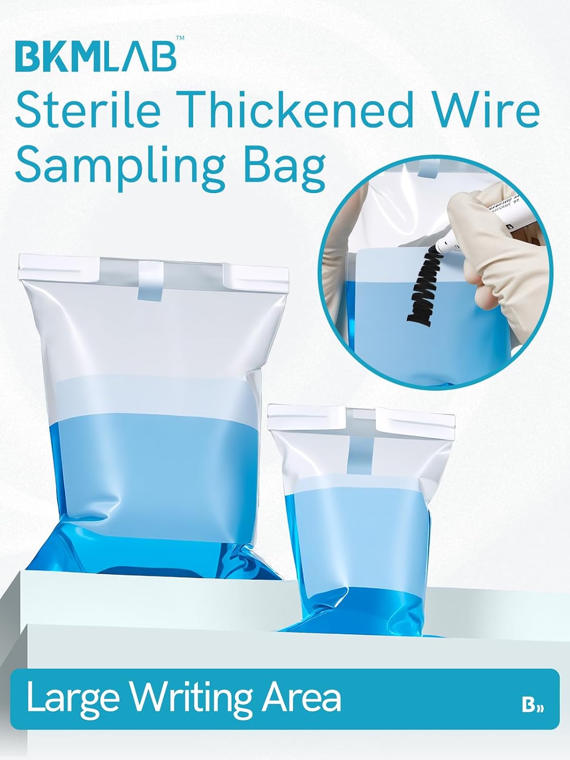 Sterile Sample Bags, 500PCS 120mL/4oz 76mm L x 178mm W Write-On Specimen Bags, Leak-Proof Wire Closure Lab Sampling Bags for Food Liquid Water Cosmetic Environmental Testing