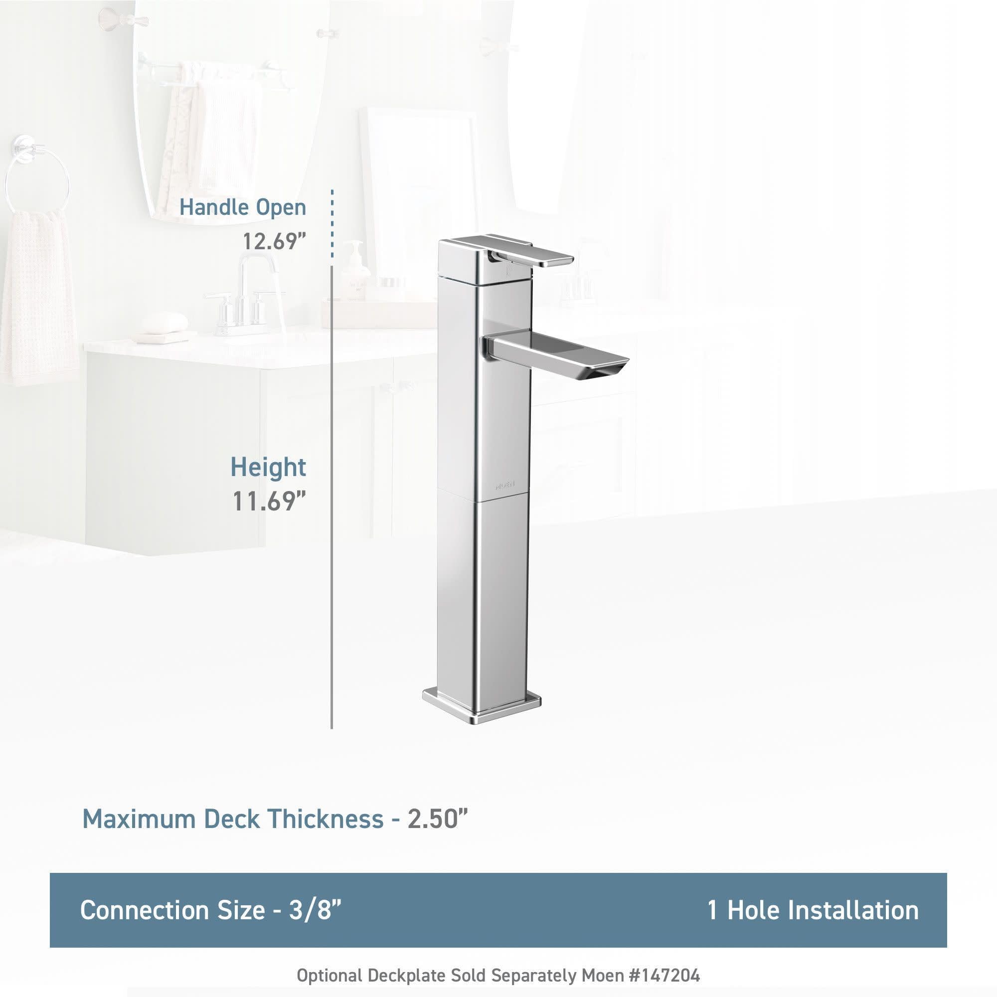 Moen S6711 90-Degree One-Handle Vessel Sink Modern Bathroom