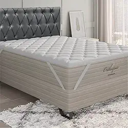 Pillow Top Ortobom 100% Algodão 5cm de Altura e Toque Macio (Queen)