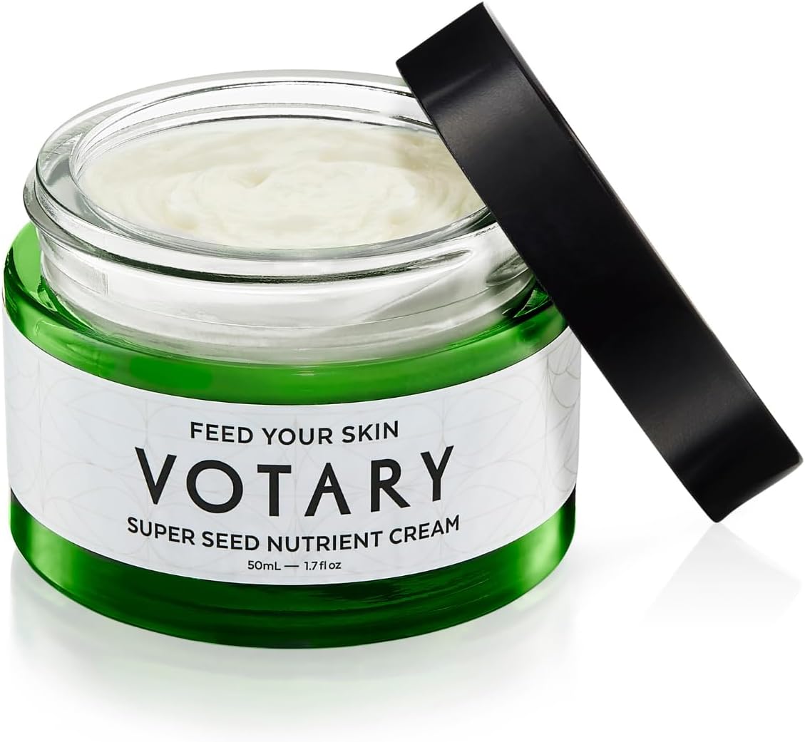 Votary Super Seed Nutrient Cream | Nourishing Face Cream for Dryness, Redness, Deeply Moisturizing Matte Smooth Finish with 21 Super Seed Oils For An Alluring Youthful Look Fragrance Free 1.7Fl Oz