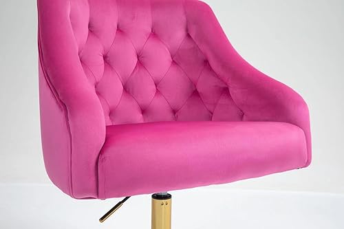 Miniatura 14 de ZOBIDO Cómoda silla de trabajo para la oficina en casa con ruedas, bonita y moderna tapizada de terciopelo con respaldo de concha, silla de