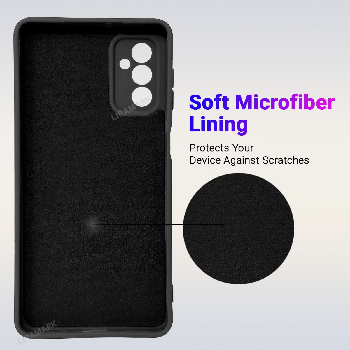 LIRAMARK Silicone Soft Back Cover Case for Samsung Galaxy M52 5G (Silicone Black) — Amazon image 2