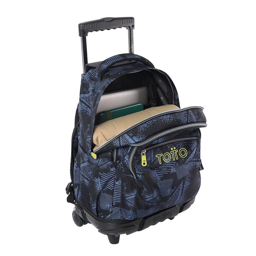 TOTTO MOCHILA ESCOLAR RUEDAS STAMPIL Unisex-adulto NEGRO 60