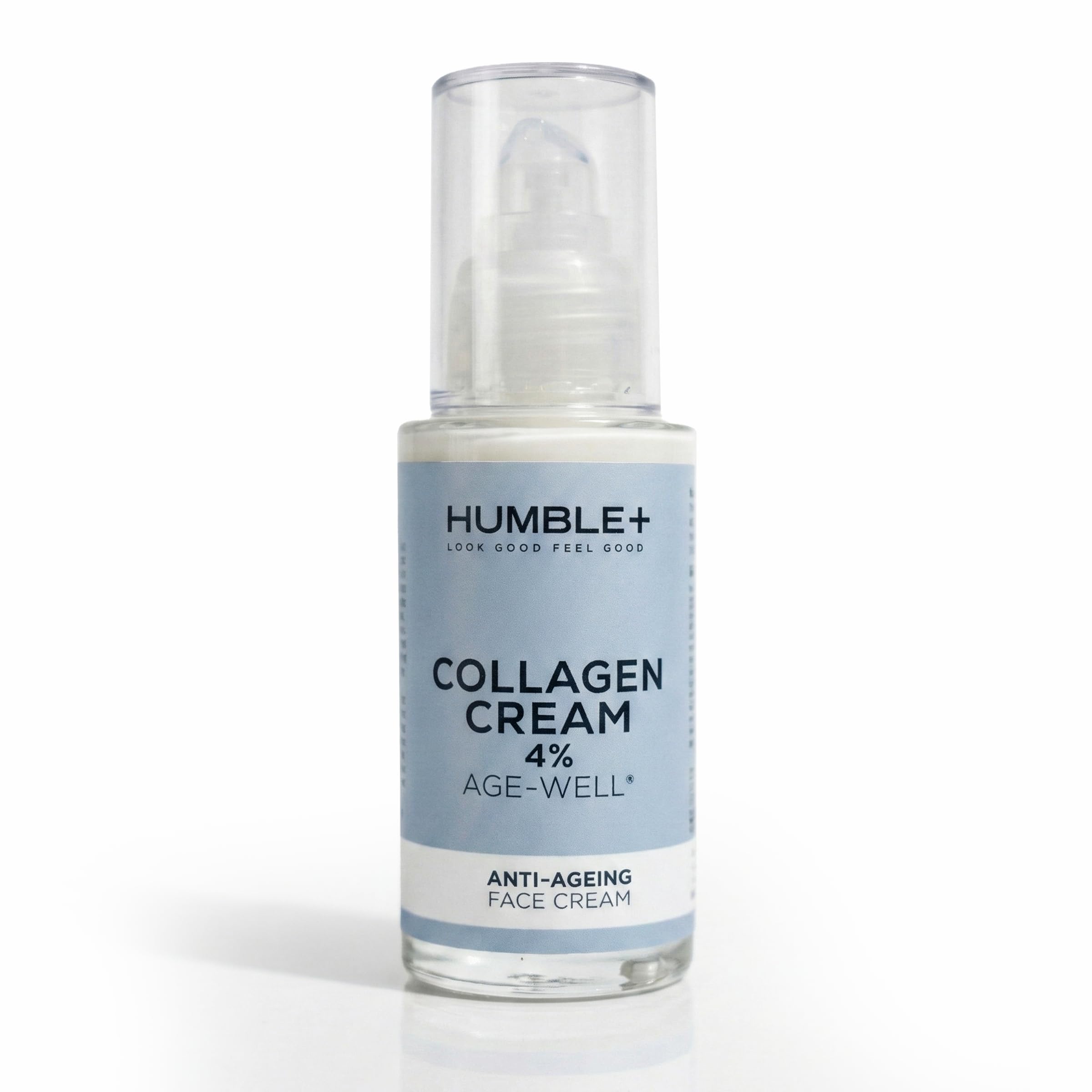 HUMBLE+ Crème Collagène Marin 4% – Crème Anti-Âge Visage Hydrolysed Marine Collagen + Acide Hyaluronique, Huile d’Argan & Jojoba – Rides Réduites, Fermeté & Éclat – 50 mL