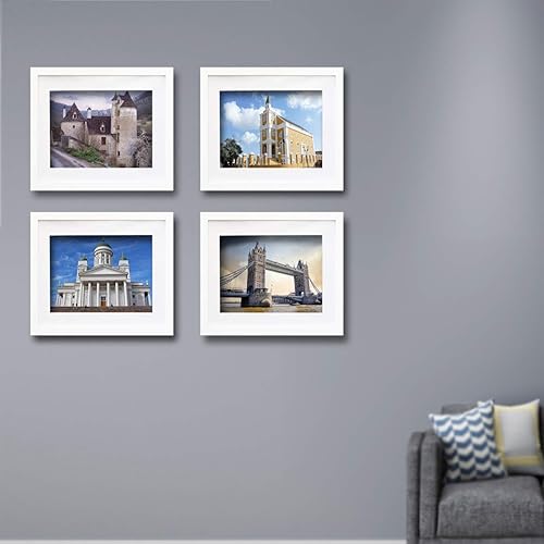 Miniatura 3 de Portarretratos de 16 x 20 pulgadas, paquete de 2 fotos de madera maciza blanca de 12 x 16 pulgadas con paspartú o pared de 16 x 20 pulgadas sin