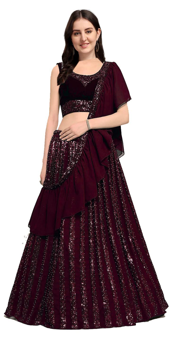 Fashion Basket Women Georgette Lehenga Choli Semi-stitched