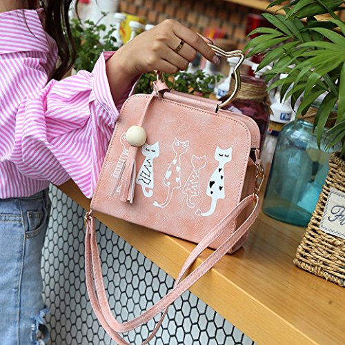 Women Favorite Bags,Pocciol Womens Animal Messenger Cute Cat Rabbit Bag Handbags Shoulder Crossbody Bag (Pink) #TOP3