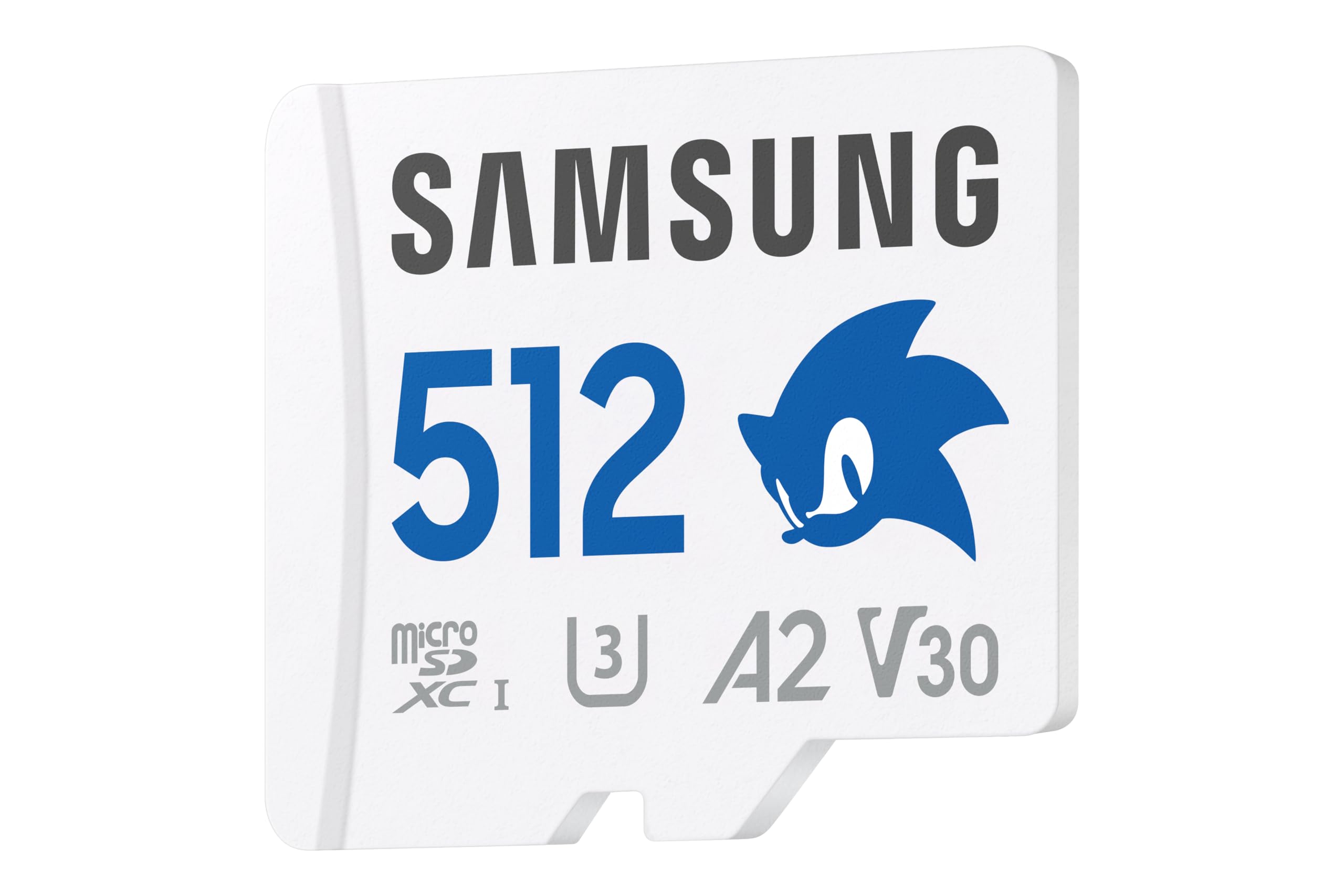 Samsung Sonic the Hedgehog(TM) microSD-Karte + SD-Adapter, Speicherkarte mit 512 GB, UHS-I U3, Full HD & 4K UHD, 180 MB/s Lesen, 130 MB/s Schreiben, Datenspeicher für Handheld-Konsolen, MB-MD512SA/LC1