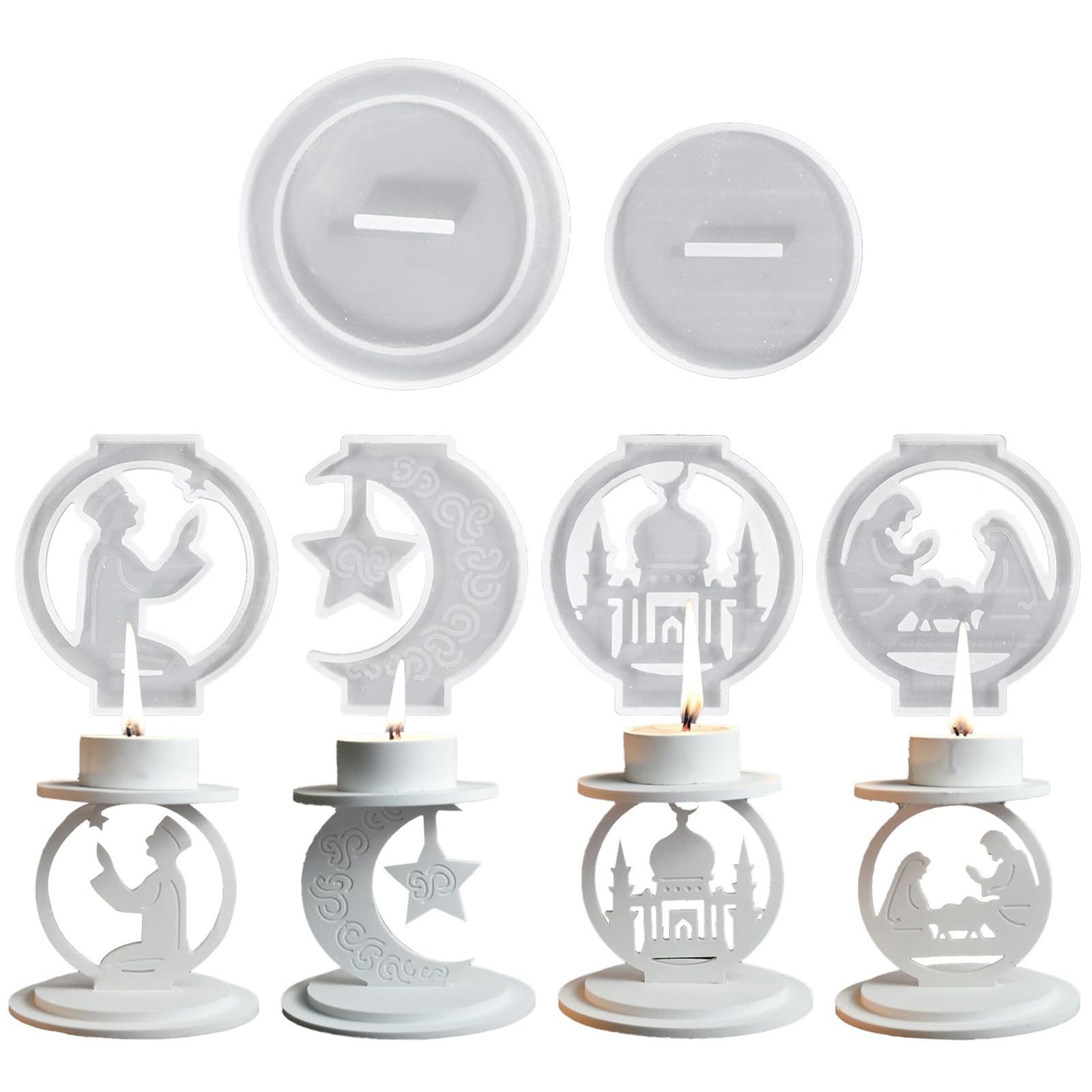 Jazuaiao Middle Eastern Holder Molds Star Castings Candlestick Silicone Molds Plasters Home Decoration Candlestick Silicone Middle Eastern Holder