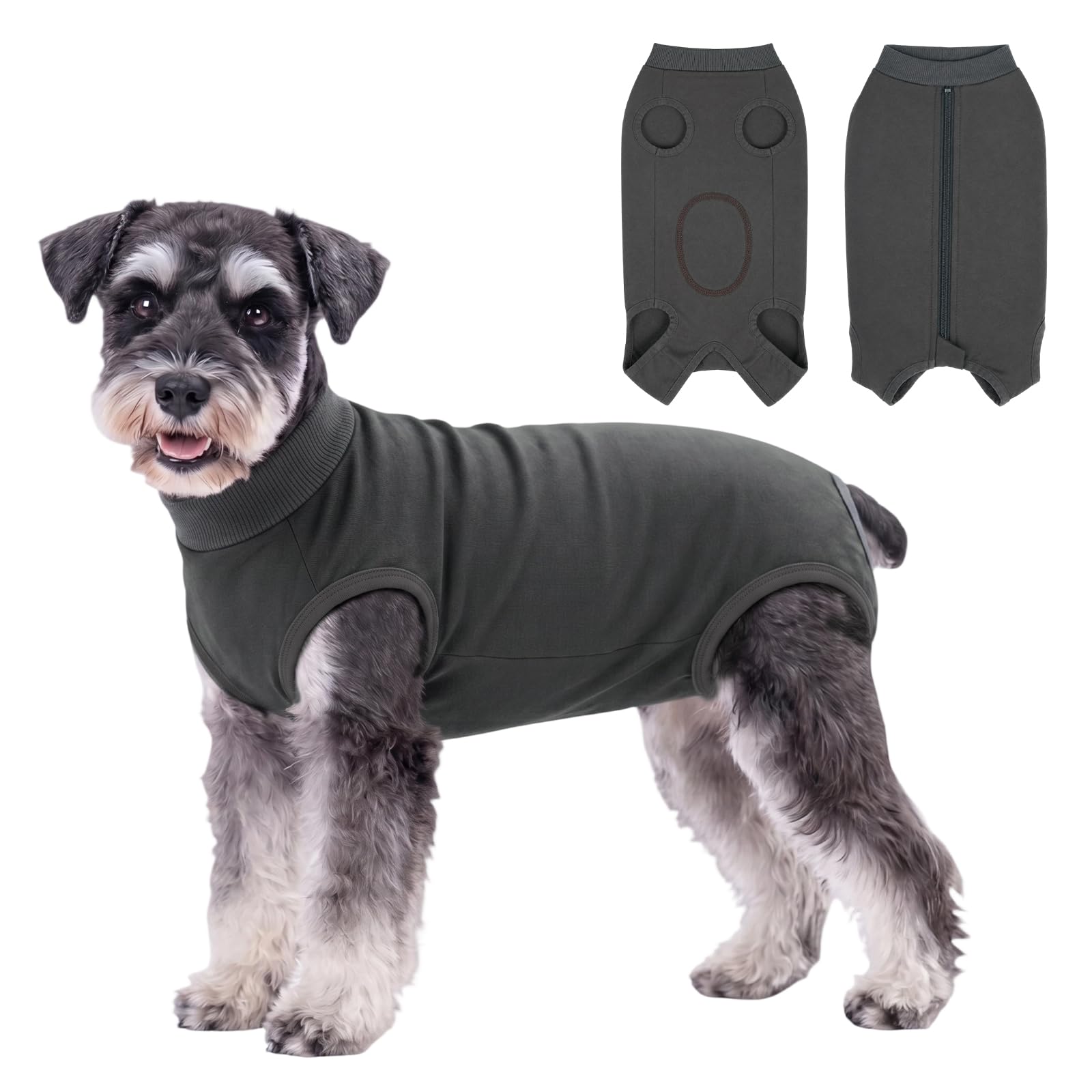 FEimaX Dog Surgery Recovery Suit Female Male Dog Onesie Surgical Bodysuit Soft Abdominal Wounds Protector Pet Shirt Cone E-Collar Alternative Puppy Post-Op Vest for Small Medium Dogs and Cats
