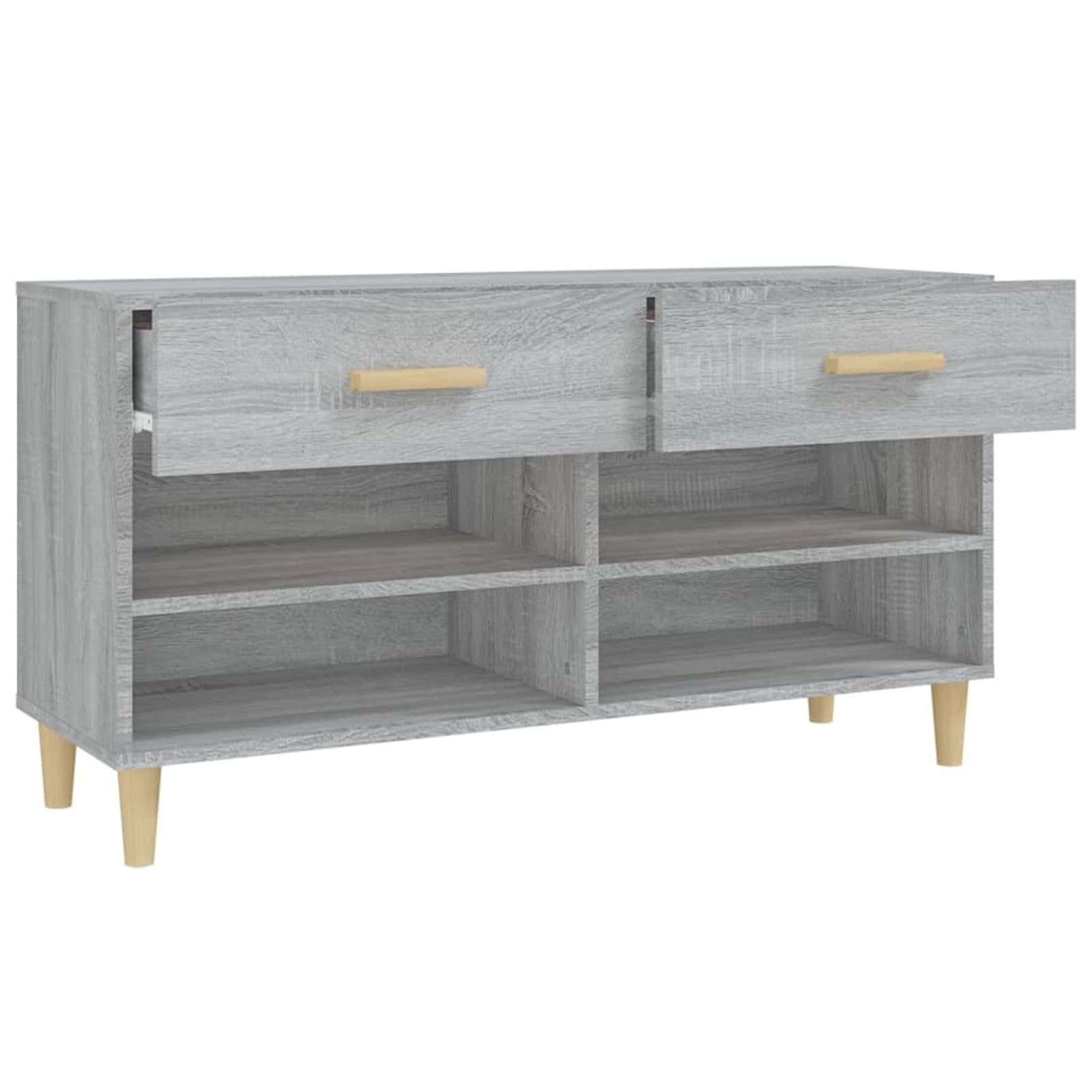 Homgoday Scarpiera Grigio Sonoma 102x35x55 cm in Legno Multistrato, Arredo, Scaffale Portascarpe Organizzatore per Scarpe Stoccaggio Salva Spazio per Corridoio
