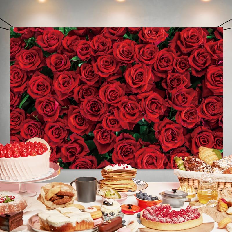 Fondo Fotográfico Rosas Rojas 70.8x47.2 Pulgadas miniatura 4