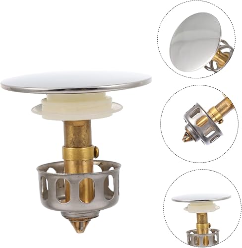 Miniatura 8 de DOITOOL Tapones de drenaje para bañera con núcleo de puente de drenaje, tapón de drenaje universal para fregadero de acero inoxidable, tapón de