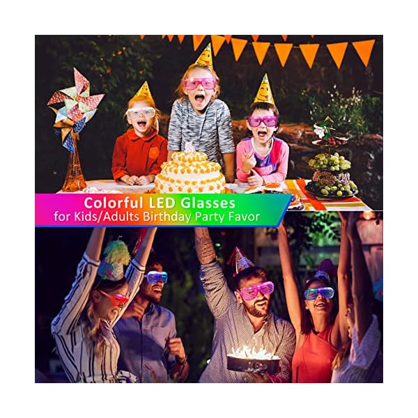 72 pairs of led glasses 6 colors light up glasses shutter shades glow in the dark glasses neon rave flashing sunglasses for adults kids glow in dark party favors supplies - image 6